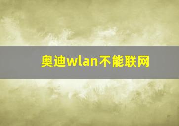 奥迪wlan不能联网