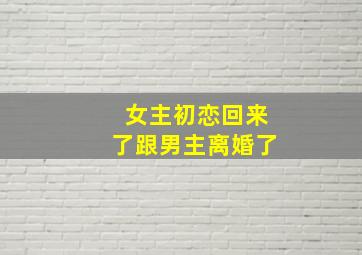 女主初恋回来了跟男主离婚了