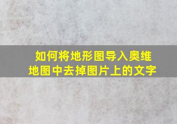 如何将地形图导入奥维地图中去掉图片上的文字