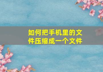 如何把手机里的文件压缩成一个文件