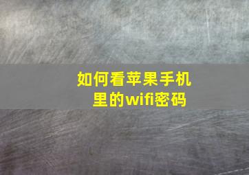 如何看苹果手机里的wifi密码