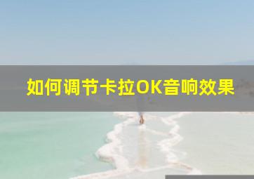 如何调节卡拉OK音响效果