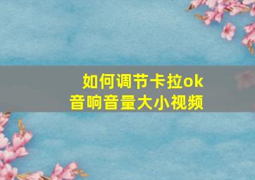 如何调节卡拉ok音响音量大小视频