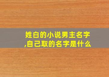 姓白的小说男主名字,自己取的名字是什么