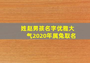 姓赵男孩名字优雅大气2020年属兔取名