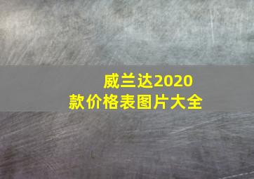 威兰达2020款价格表图片大全