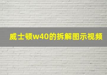 威士顿w40的拆解图示视频