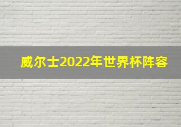 威尔士2022年世界杯阵容