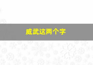 威武这两个字