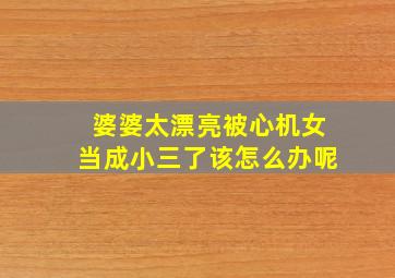 婆婆太漂亮被心机女当成小三了该怎么办呢