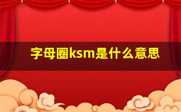 字母圈ksm是什么意思