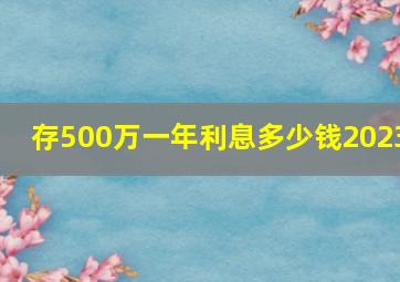 存500万一年利息多少钱2023