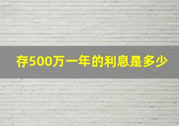 存500万一年的利息是多少