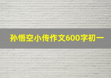 孙悟空小传作文600字初一