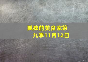 孤独的美食家第九季11月12日