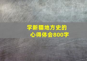 学新疆地方史的心得体会800字