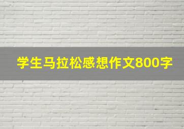 学生马拉松感想作文800字