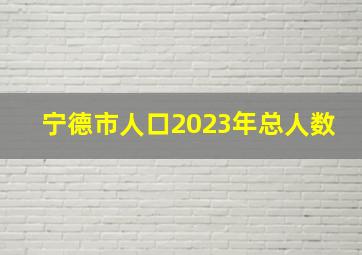 宁德市人口2023年总人数