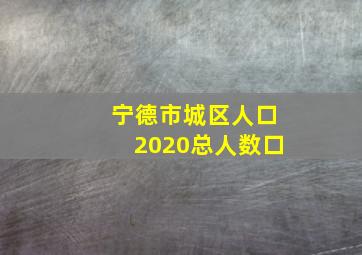 宁德市城区人口2020总人数口