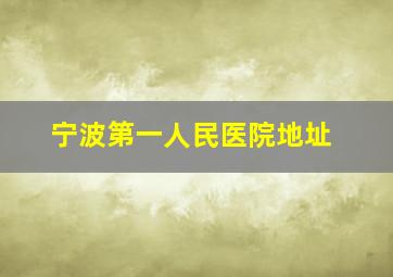 宁波第一人民医院地址