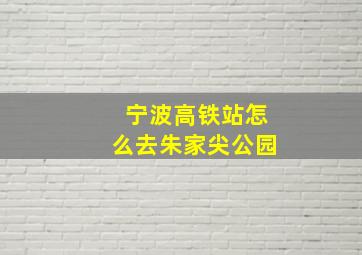 宁波高铁站怎么去朱家尖公园