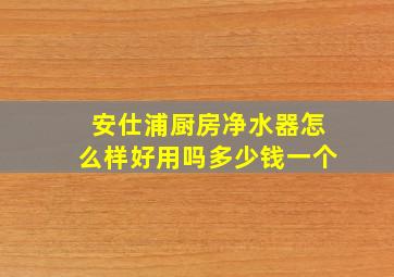 安仕浦厨房净水器怎么样好用吗多少钱一个