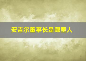 安吉尔董事长是哪里人