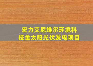 宏力艾尼维尔环境科技金太阳光伏发电项目