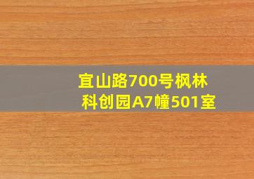 宜山路700号枫林科创园A7幢501室