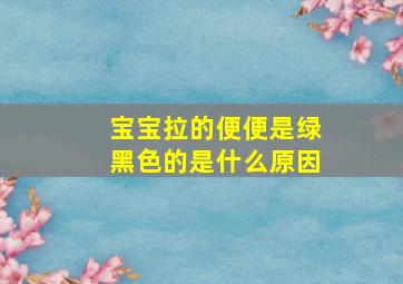 宝宝拉的便便是绿黑色的是什么原因