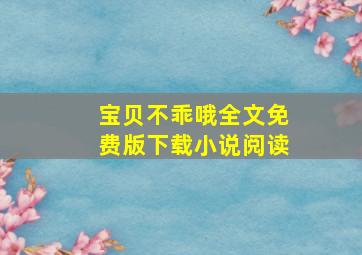 宝贝不乖哦全文免费版下载小说阅读