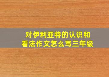 对伊利亚特的认识和看法作文怎么写三年级