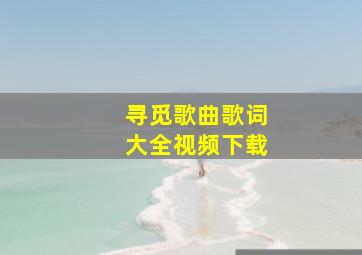 寻觅歌曲歌词大全视频下载