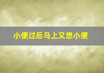 小便过后马上又想小便