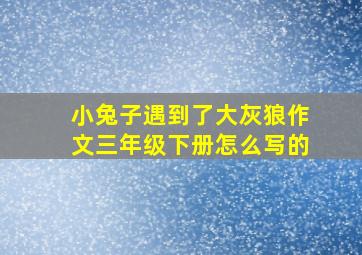 小兔子遇到了大灰狼作文三年级下册怎么写的