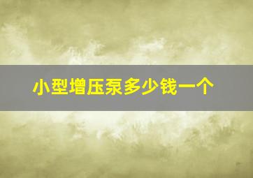 小型增压泵多少钱一个