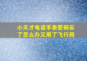 小天才电话手表密码忘了怎么办又用了飞行网