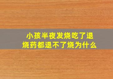 小孩半夜发烧吃了退烧药都退不了烧为什么