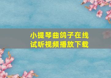 小提琴曲鸽子在线试听视频播放下载