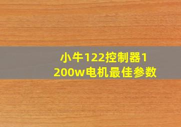 小牛122控制器1200w电机最佳参数