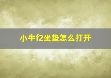 小牛f2坐垫怎么打开