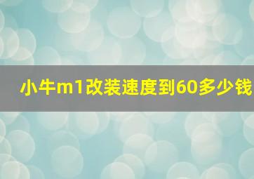 小牛m1改装速度到60多少钱