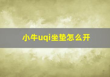 小牛uqi坐垫怎么开