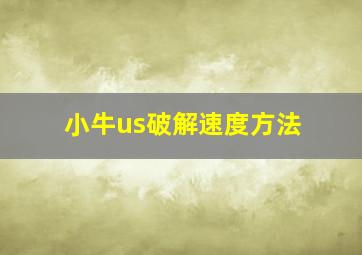 小牛us破解速度方法