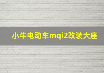 小牛电动车mqi2改装大座