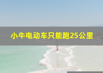 小牛电动车只能跑25公里