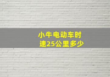 小牛电动车时速25公里多少