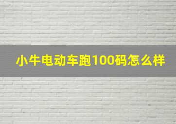 小牛电动车跑100码怎么样