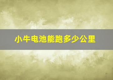 小牛电池能跑多少公里