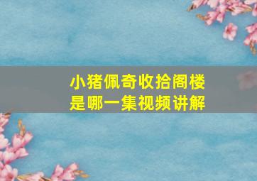 小猪佩奇收拾阁楼是哪一集视频讲解